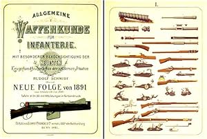 Bild des Verkufers fr Allgemeine Waffenkunde fr Infanterie. Mit besond. Bercks. der neuesten Kriegs-Handfeuerwaffen der modernen Staaten. In 2 Bnden .Text- und Atlasband + 1 Bd.: Neue Folge von 1891. Zus. 3 Bde. zum Verkauf von Harteveld Rare Books Ltd.