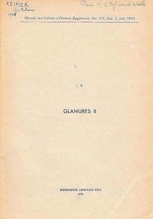 Seller image for Glanures II. Les deux Botzaris. (Cahiers d'Histoire Egyptienne). for sale by Librarium of The Hague