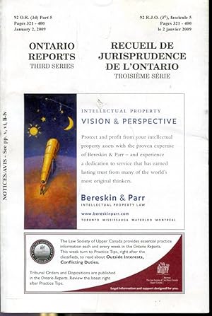 Seller image for Ontario Reports Third Series / Recueil de Jurisprudence de l'Ontario Troisime srie for sale by Librairie Le Nord