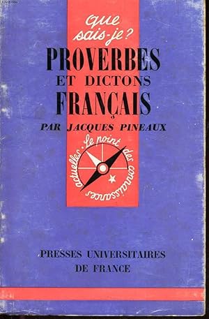 Seller image for PROVERBES ET DICTONS FRANCAIS. for sale by Le-Livre