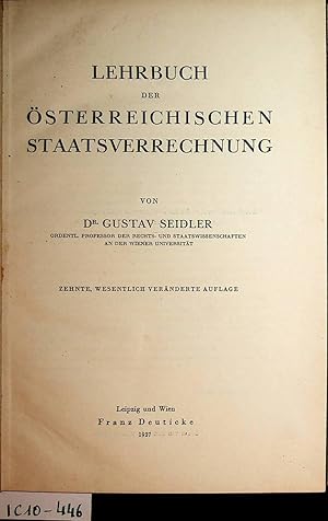 Lehrbuch der österreichischen Staatsverrechnung