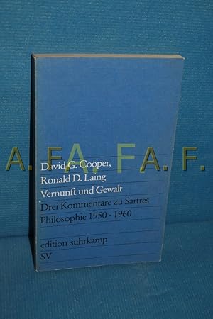 Bild des Verkufers fr Vernunft und Gewalt : Drei Kommentare zu Sartres Philosophie, 1950 - 1960 (edition suhrkamp , 574) zum Verkauf von Antiquarische Fundgrube e.U.