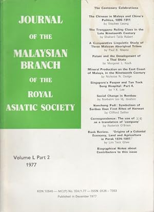 Bild des Verkufers fr Journal of the Malaysian Branch, Royal Asiatic Society. Volume L, Part 2, 1977 (No. 232). zum Verkauf von Asia Bookroom ANZAAB/ILAB