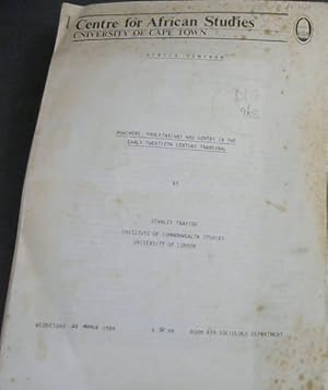 Immagine del venditore per Poachers, Proletarians and Genry in the Early Twentieth Century Transvaal : University of London, Institute of Commonwealth Studies, Postgraduate Seminar, 'Comparitive Commonwealth Social History: Crime, Deviance and Control' - Paper for discussion on 18th October at 5.00 pm venduto da Chapter 1