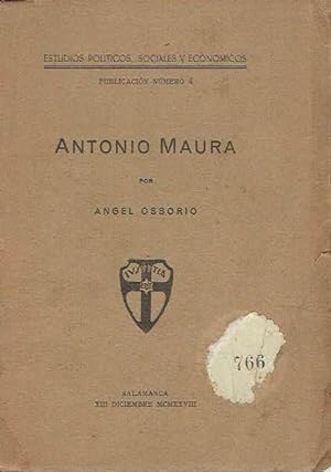 Antonio Maura. Estudios políticos, sociales y económicos, nº 4.