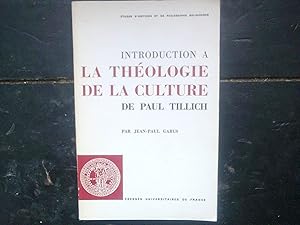 Seller image for Introduction  la thologie de la culture de Paul Tillich for sale by Librairie Brjon