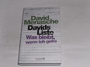 Seller image for Davids Liste. Was bleibt, wenn ich gehe. for sale by Der-Philo-soph