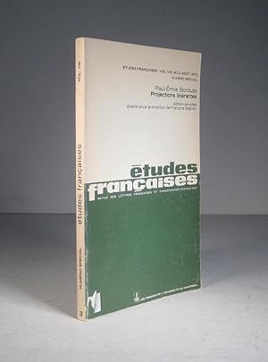 Bild des Verkufers fr tudes franaises. Vol. VIII (8), no 3. Aot 1972 : Paul-mile Borduas. Projections librantes zum Verkauf von Librairie Bonheur d'occasion (LILA / ILAB)