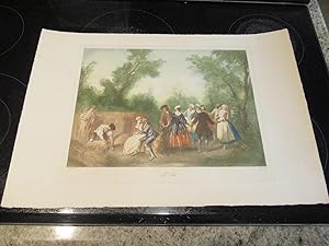 Image du vendeur pour L'ete [Original Antique Colored Engraving After Nicolas Lancret]] mis en vente par Arroyo Seco Books, Pasadena, Member IOBA