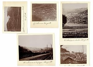 Ensemble de 5 photographies d'époque Mines de Decazeville Aveyron Charbon