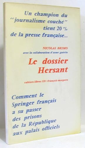 Bild des Verkufers fr Le dossier Hersant zum Verkauf von crealivres