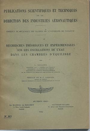 Recherches theoriques et experimentales sur les oscillations de l'eau dans les chambres d'equilibre