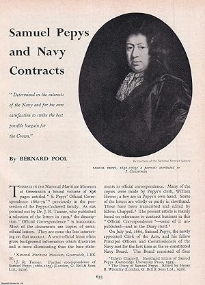 Bild des Verkufers fr Samuel Pepys and Navy Contracts. An original article from History Today magazine, 1963. zum Verkauf von Cosmo Books