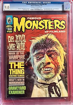 FAMOUS MONSTERS of FILMLAND No. 62 (Feb. 1970) CGC Graded 9.0 (VF/NM)