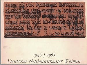 Bild des Verkufers fr 1948 1968 Deutsches Nationaltheater Weimar, zum Verkauf von Antiquariat Kastanienhof