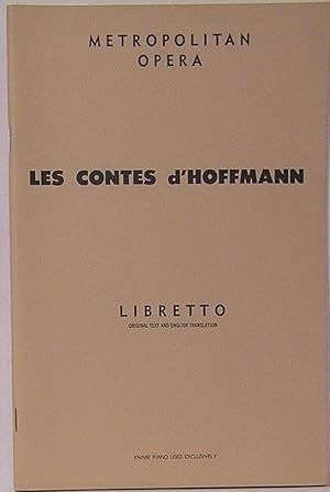 Bild des Verkufers fr Les Contes d'Hoffmann; Opera in Three Acts, Prologue and Epilogue zum Verkauf von SmarterRat Books