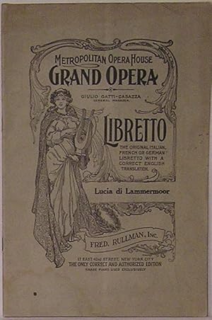 Immagine del venditore per Lucia di Lammermoor: A Grand Opera in Four Acts venduto da SmarterRat Books