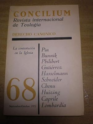 Imagen del vendedor de Concilium. revista Internacional de Teologa 68 - Septiembre Octubre 1971 - Derecho Cannico - La contestacin de la Iglesia a la venta por Librera Antonio Azorn