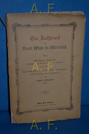 Imagen del vendedor de Ein Lobspruch der Stadt Wien in sterreich. a la venta por Antiquarische Fundgrube e.U.