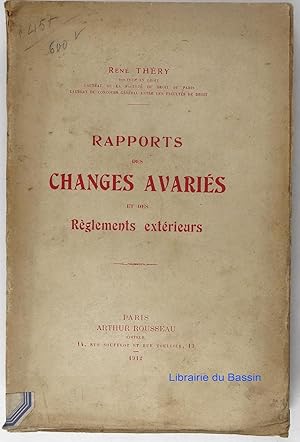 Bild des Verkufers fr Rapports des changes avaris et des Rglements extrieurs zum Verkauf von Librairie du Bassin