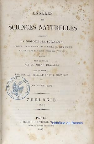 Annales des sciences naturelles Quatrième série Zoologie Tome I et II