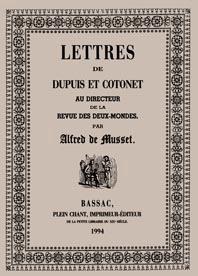 Lettres de Dupuis et Cotonet au directeur de la Revue des Deux-Mondes