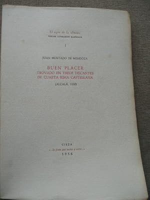 Imagen del vendedor de BUEN PLACER TROVADO EN TRECE DISCANTES DE CUARTA RIMA CASTELLANA (Alcal, 1550). a la venta por Reus, Paris, Londres