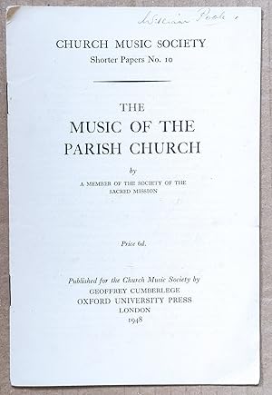 Immagine del venditore per The Music Of The Parish Church (Shorter Papers No.10) venduto da Shore Books