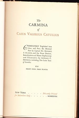 The Carmina of Caius Valerius Catullus