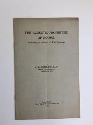 Seller image for The Acoustic Properties of Rooms Particularly as Affected by Wallcoverings for sale by WellRead Books A.B.A.A.