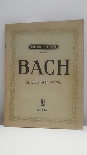 Imagen del vendedor de Joh. Seb. Bach - sechs Sonaten fr Klavier und Flte. Edition Breitkopf Nr. 2427 a la venta por Kepler-Buchversand Huong Bach