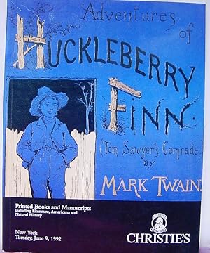 Christie's Books and Manuscripts, June 9, 1992, Huckleberry Finn on front cover