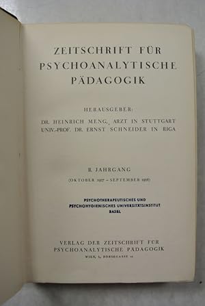 Bild des Verkufers fr Zeitschrift fr psychoanalytische Pdagogik. II. Jahrgang 1927/28 (komplett in einem Band). zum Verkauf von Antiquariat Bookfarm