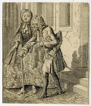 Seller image for Antique Master Print-GENRE-OLD AGE-CANE-GELLERT-Chodowiecki-1777 for sale by ThePrintsCollector