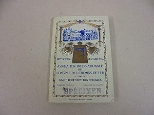 XII Session. Le Caire 1933. Association Internationale Du Congres Des Chemins De Fer. Carte D'Ide...