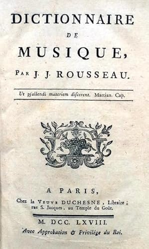 Image du vendeur pour DICTIONNAIRE DE MUSIQUE, mis en vente par Livraria Castro e Silva