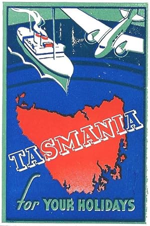 Tasmania for Your Holidays - poster stamp map