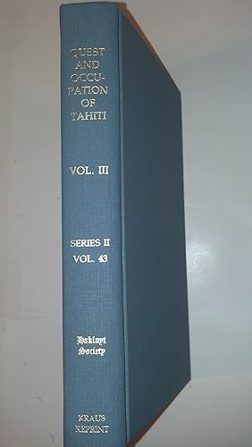 Seller image for The Quest and Occupation of Tahiti, Volume III for sale by Early Republic Books