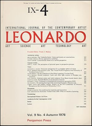 Seller image for Leonardo (Vol 9, No. 4, Autumn 1976) for sale by Diatrope Books