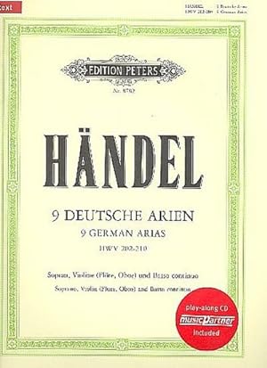 Bild des Verkufers fr 9 deutsche Arien (+ CD)fr Sopran, Flte (Oboe, Violine) und Bc : Partitur (= Klavier) und Stimmen zum Verkauf von AHA-BUCH GmbH