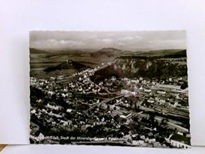 Seltene AK Gerolstein / Eifel. Stadt der Mineralquellen und Petrefakten. Luftbild, Stadtansicht v...