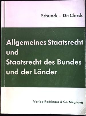 Bild des Verkufers fr Allgemeines Staatsrecht und Staatsrecht des Bundes und der Lnder. zum Verkauf von books4less (Versandantiquariat Petra Gros GmbH & Co. KG)