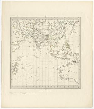 Antique Map of Southern Asia and Australia by J.C. Walker (c.1850)