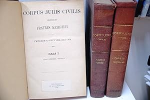 Seller image for Corpus juris civilis impressio septima decima ? 3 vol. institutiones digesta godex novellae for sale by STUDIO PRESTIFILIPPO NUNZINA MARIA PIA