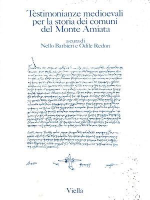 Bild des Verkufers fr Testimonianze medioevali per la storia dei comuni del Monte Amiata zum Verkauf von Librodifaccia