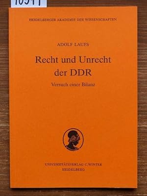 Recht und Unrecht der DDR. Versuch einer Bilanz.