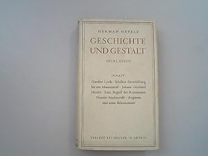 Bild des Verkufers fr Geschichte und Gestalt. Sechs Essays. zum Verkauf von Antiquariat Bookfarm