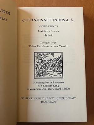 Seller image for Naturkunde Zoologie: Buch 10 Vgel Weitere Einzelheiten aus dem Tierreich Lateinisch-Deutsch Sammlung Tusculum for sale by PlanetderBuecher