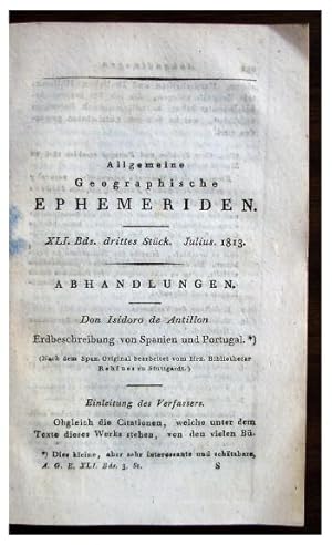 Don Isidoro de Antillon Erdbeschreibung von Spanien und Portugal. [Don Isidore of Antillón's Geog...