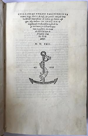 Image du vendeur pour Libri V. de asse, et partibibus eius mis en vente par Symonds Rare Books Ltd